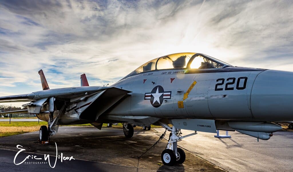 F-18 at sunset
