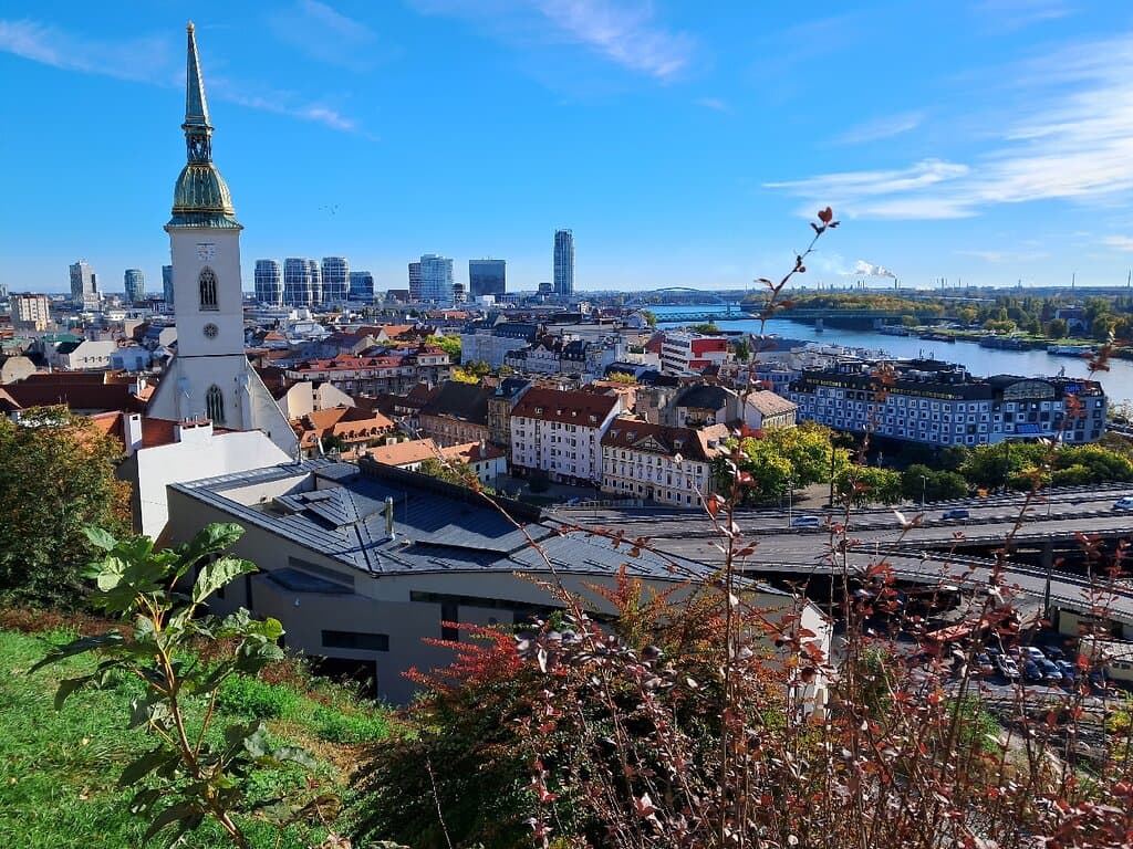 Bratislava Old Town and the Castle. The Presidential Palace (White House). Beautiful streets and nice restaurant. I can really recommend the Slovakian food, history, culture and the lovely people. Silvia, the exceptional young woman who was our guide at the free City Tour in Old Town Bratislava, really made my day. She made us all know and love the city!