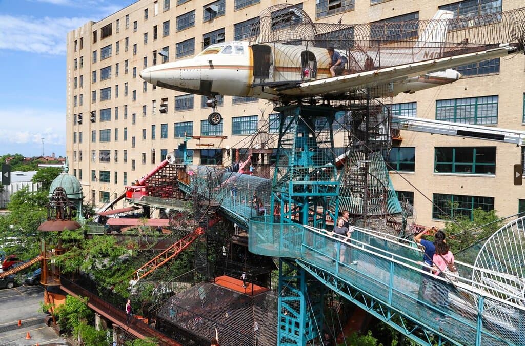 MonstroCity at City Museum featuring wo Saber 40 airplanes that guests can explore as part of this massive structure