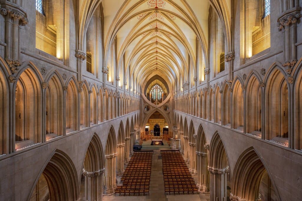 The stunning scissor arches of Wells Cathedral © NickJames LRPS