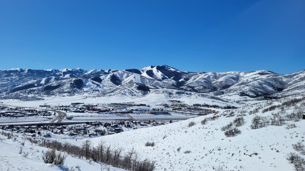 Way up on the mountain after a snowshoe hike