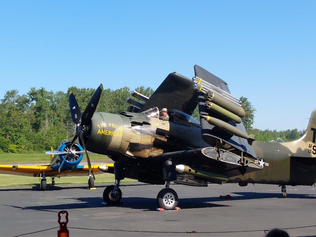 Monthly Fly Days on Saturdays April through September at Heritage Flight Museum are a wonderful time to visit.  Most all the aircraft are able to fly.  A-1 Skyraider, P-51 Mustang, multiple T6's and T-34's usually fly up close and personal!