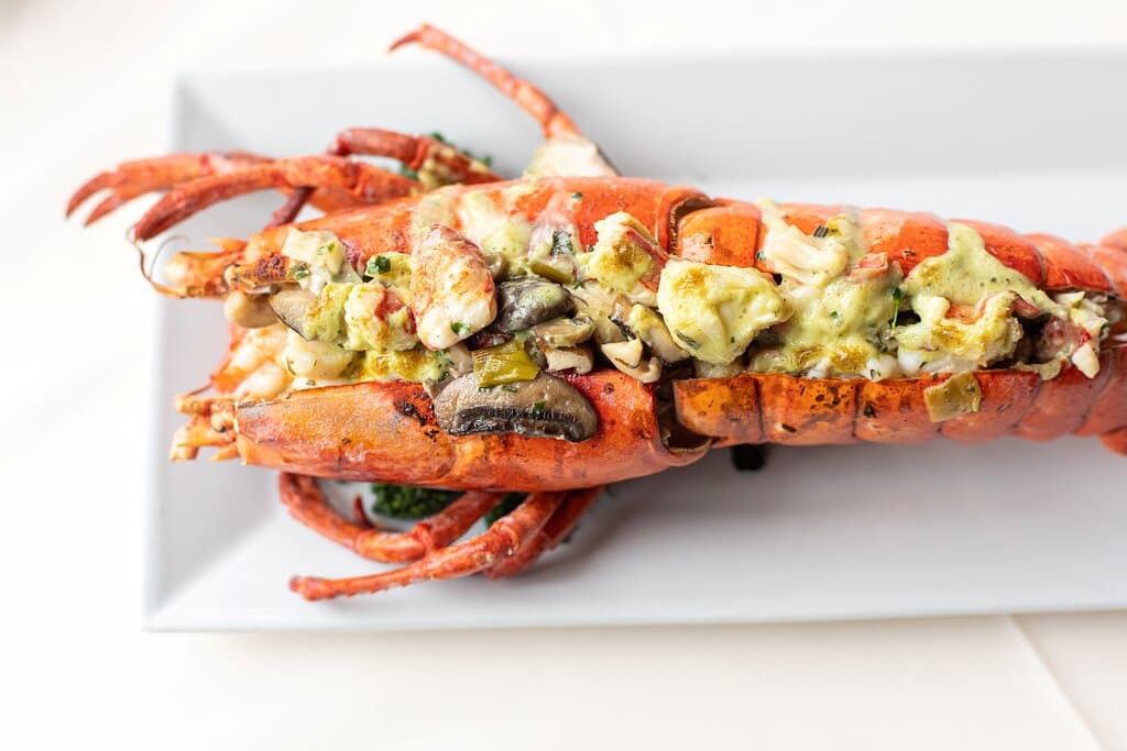 Our house specialty: Lobster Thermidor.