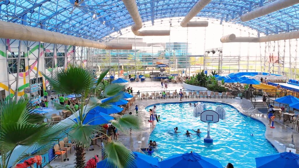Overhead view of indoor waterpark paradise!