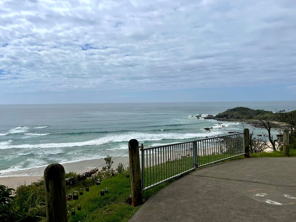 The view from Harry's Lookout, part of a beautiful memorial to a much-loved local identity.