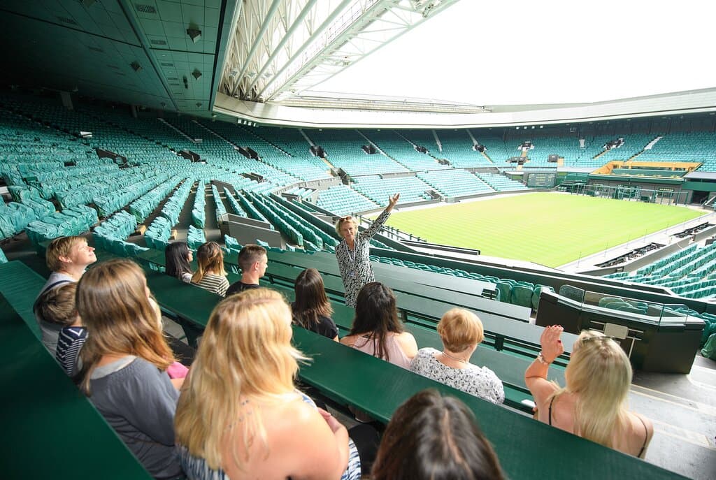 Visitors enjoy a tour around the Grounds of The All England Lawn Tennis Club, the home of The Championships. 