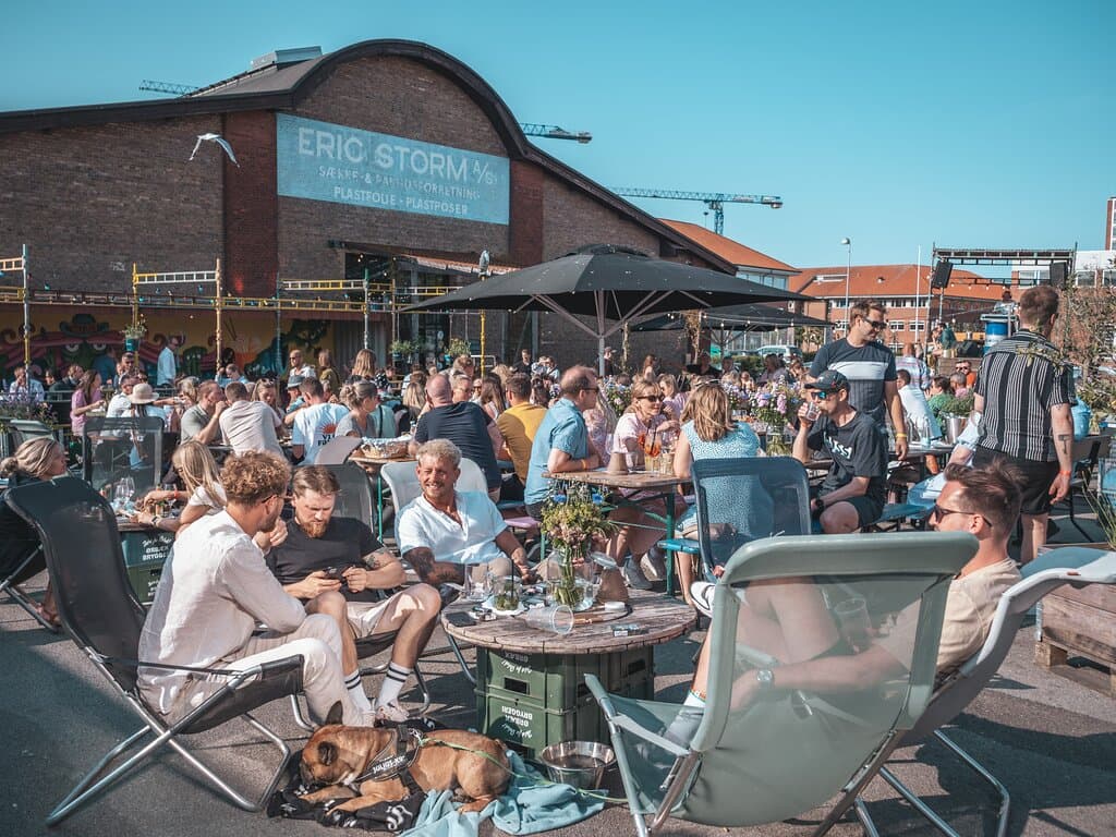 From the outside seating area