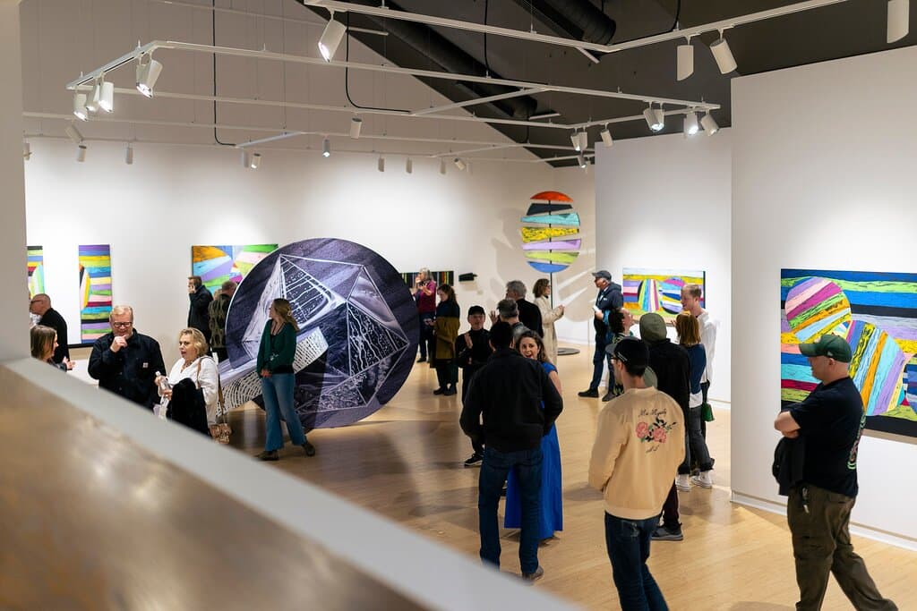 Opening reception for "Stan Olthuis | Interconnected." On view at the Art Gallery of Peterborough from April 20 – June 16, 2024.