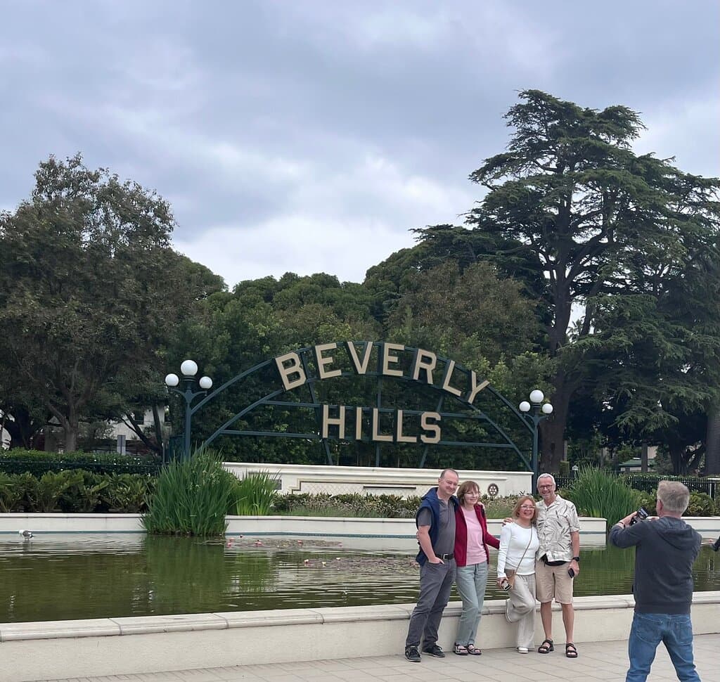 Beverly Hills Sign and Lily Pond
