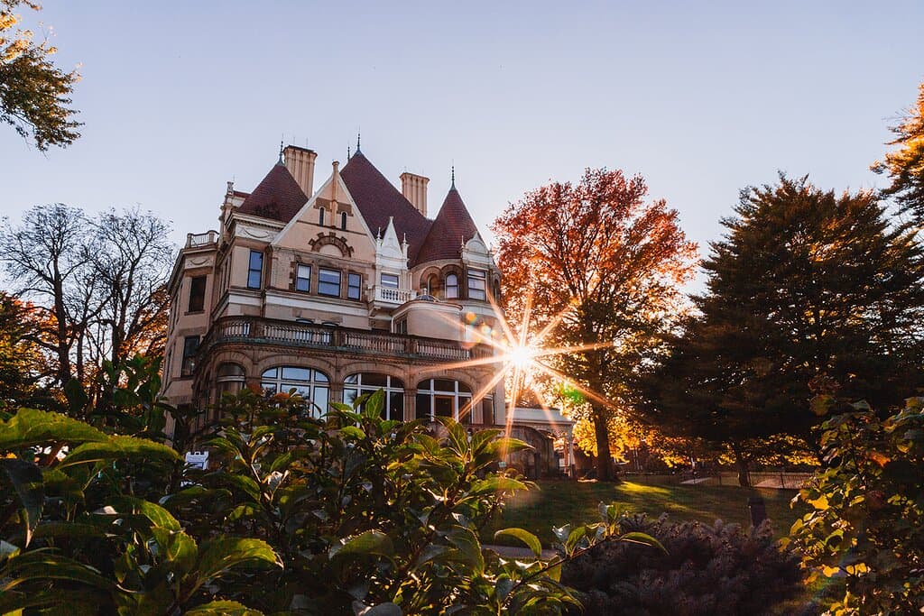 Exterior of Clayton, the preserved historic home of Henry Clay Frick