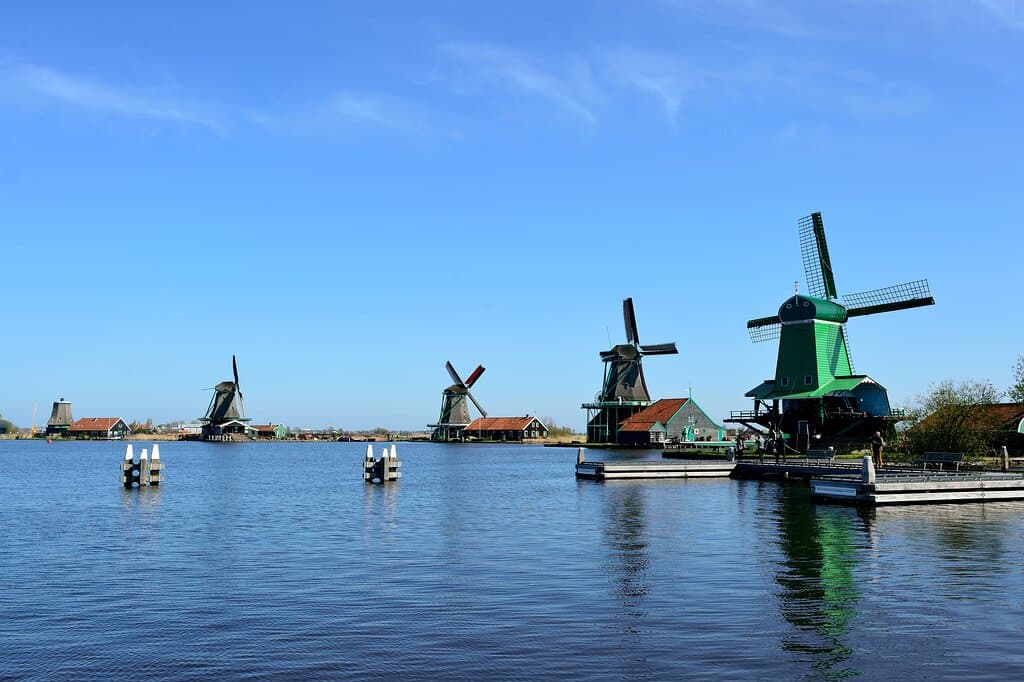 Iconic mill view Zaanse Schans 