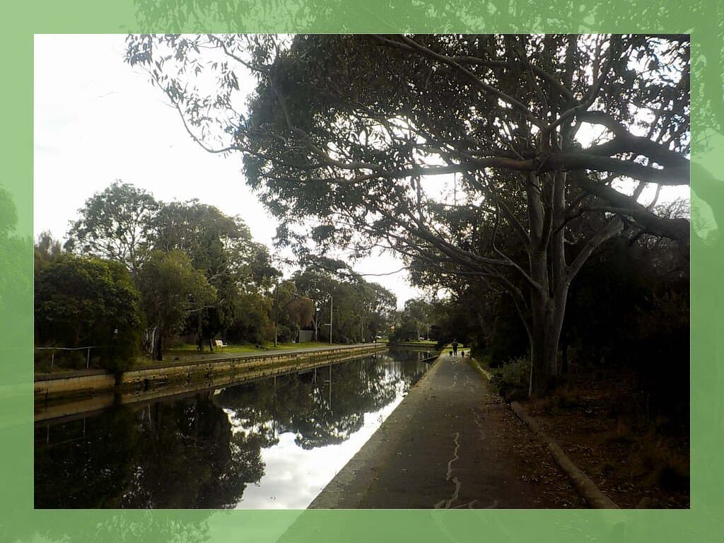 by the canal