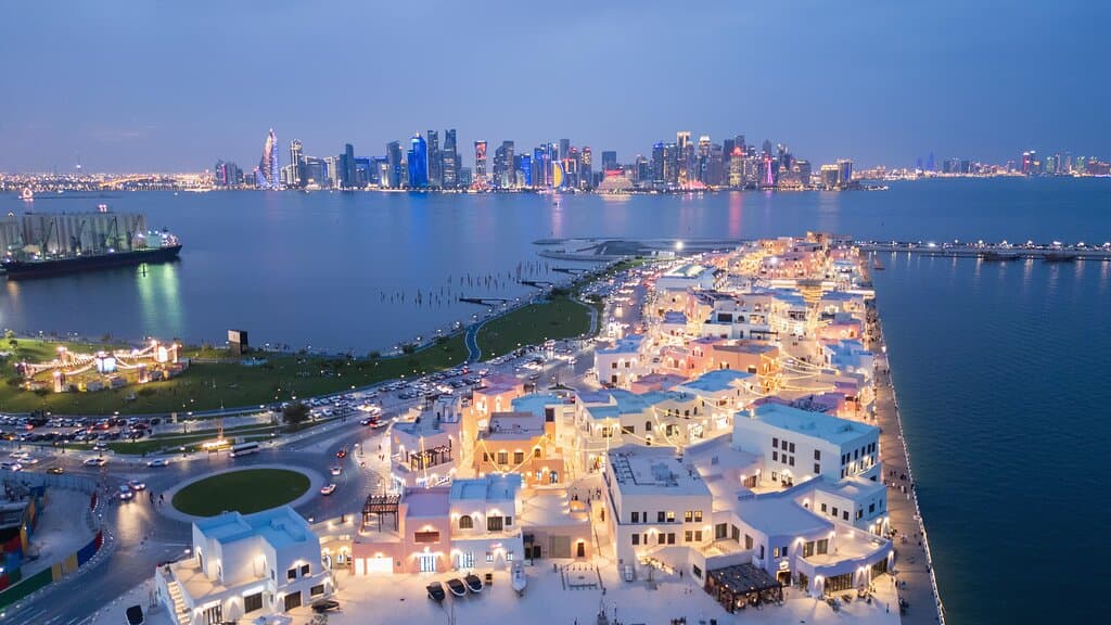 Old Doha Port Sunset views.