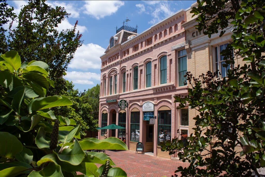 Located in Downtown Spartanburg, right beside Starbucks, TJC Gallery (outside pictured here) rotates exhibitions every three months.