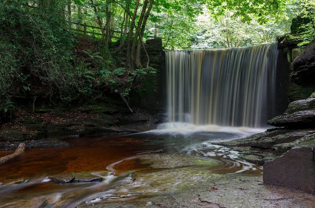 Nant Mill Country Park waterfall. Good photo opportunity 