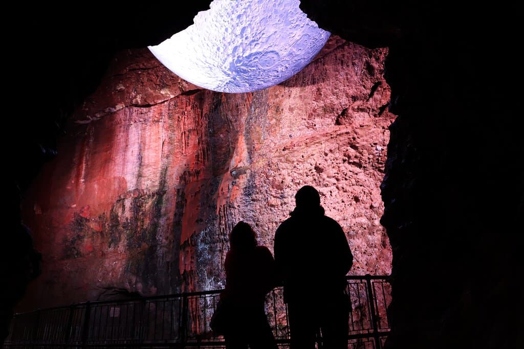 The Moon in Wookey Hole Caves.