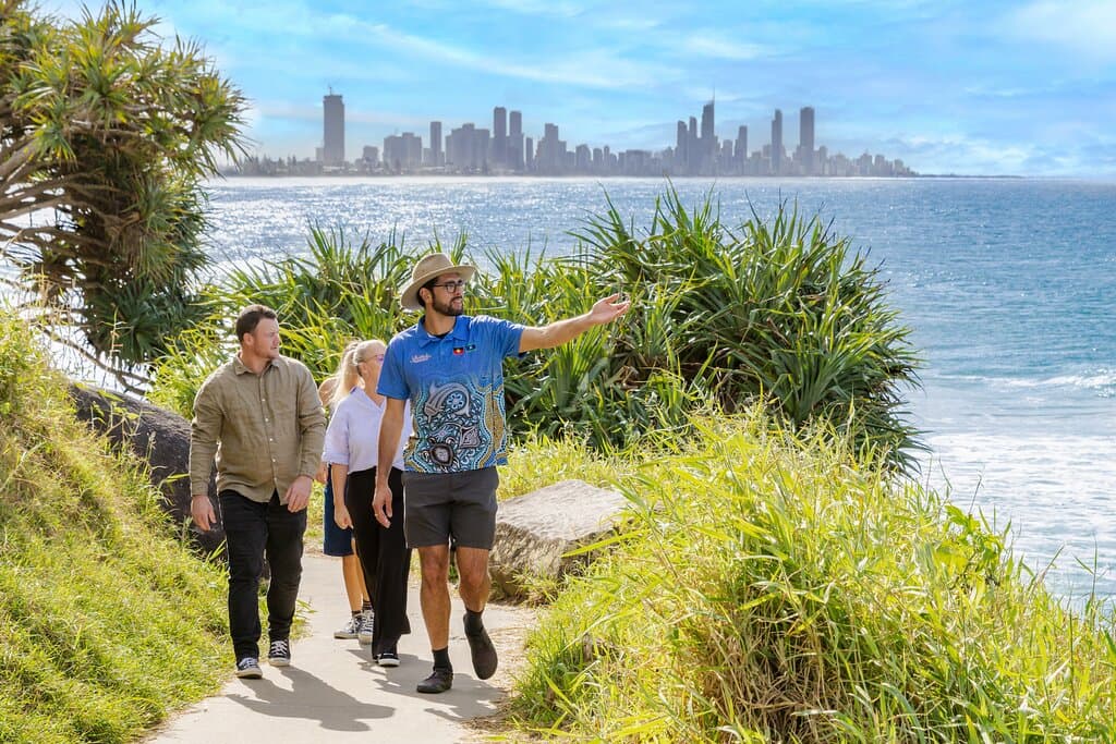 For an unforgettable experience, embark on a journey of discovery into Aboriginal culture with one of our renowned Jellurgal tours, a guided walk along a picturesque beachside rainforest walkway wrapped around the magical mountain, Jellurgal.