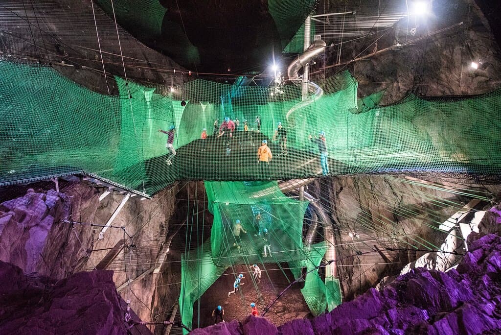 Bounce Below with nothing but a cave below you!