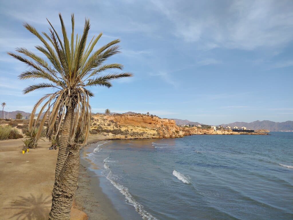 View from the cliff top at Playa Negra, Puerto de Mazarron