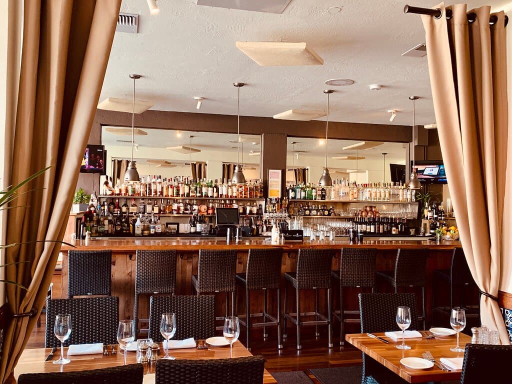 Indoor dining bar area