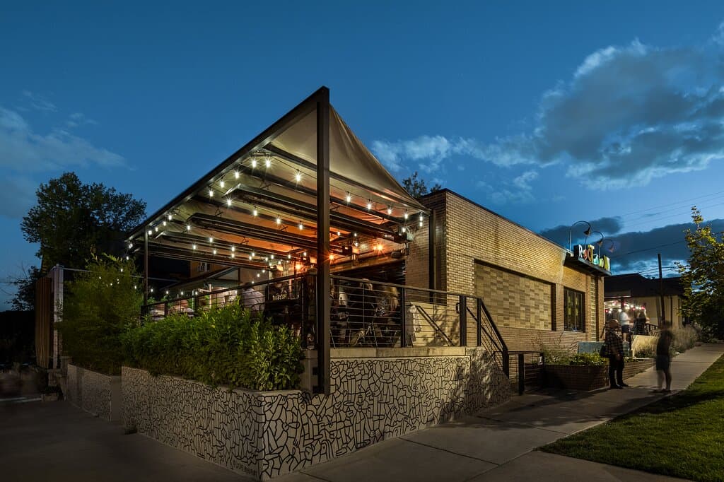 View of Root Down's patio