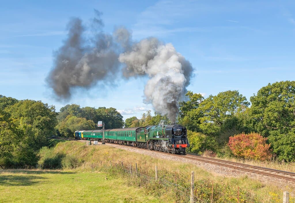 Steaming through the countryside