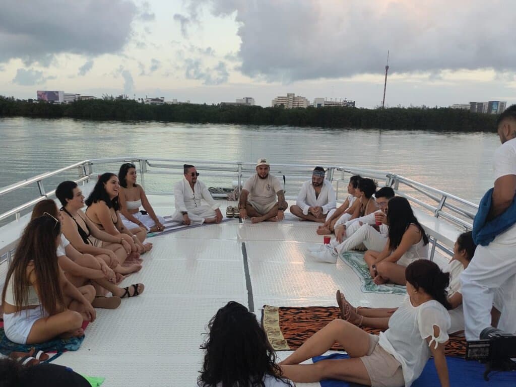 Under the vibrant sky, each moment feels timeless, as the beauty of nature blends seamlessly with the quiet power of meditation.