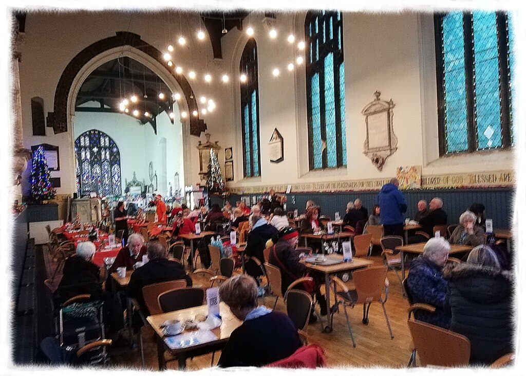 Late December Tuesday lunchtime with Christmas dinner rolling out. It get quite busy here due to the great food and excellent staff all run by the lady below.