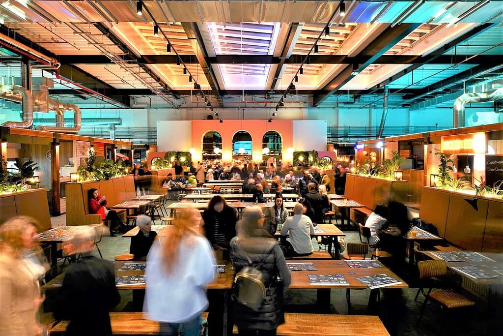 Central seating area and bar