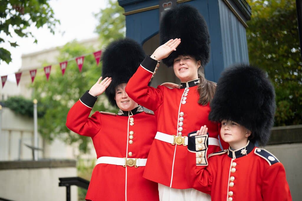 Uniform try-on at The Guards Museum