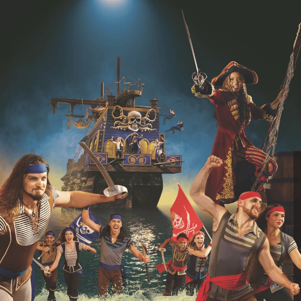 Set sail for adventure at Pirates Voyage! This action-packed dinner-show features thrilling performances, daring pirates, majestic animals, and jaw-dropping stunts. With a hearty feast and exciting storylines, it's a night of fun for the whole family. Experience the high seas like never before at this unforgettable show!