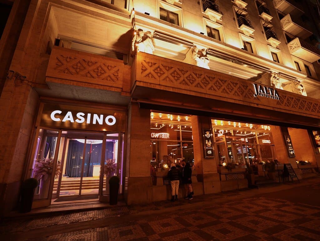 View of the entrance from Vaslav Square in the centre of Prague