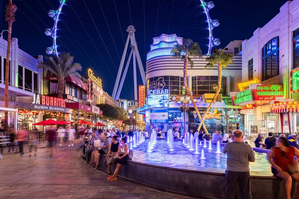 Located center strip, across from Caesars Palace.