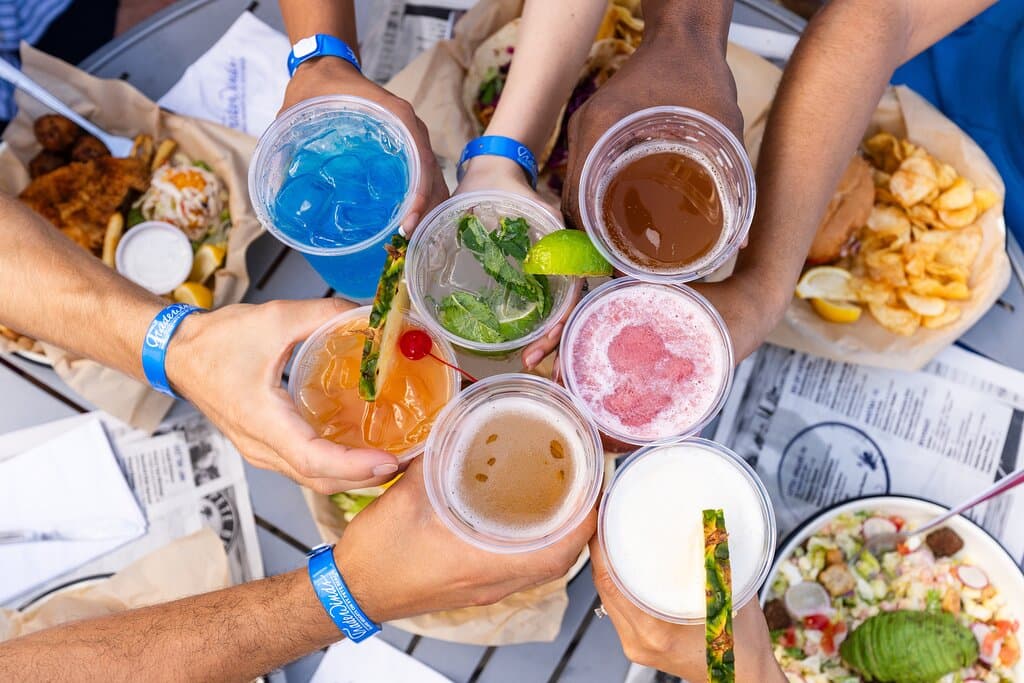 Enjoy drinks on the Flying Bridge patio.