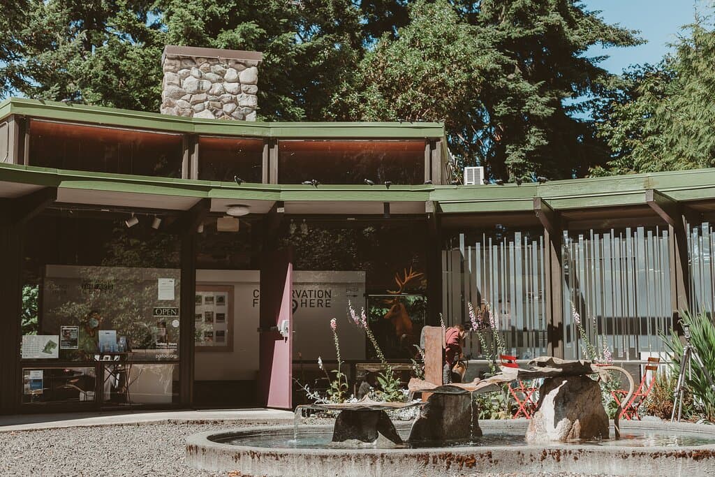 Port Angeles Fine Arts Center gallery entrance and courtyard.