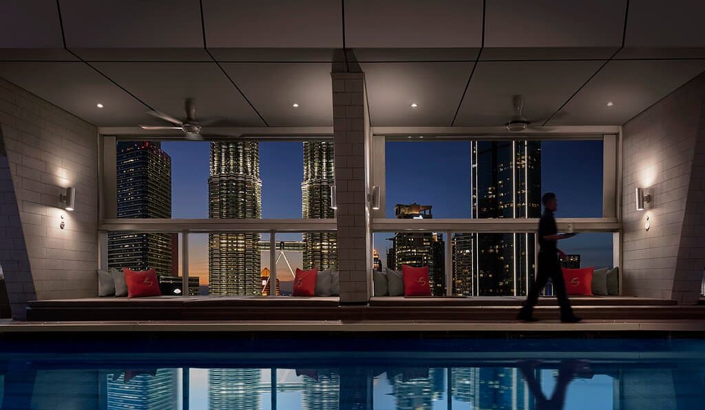 SkyBar cabana seats with stunning views.