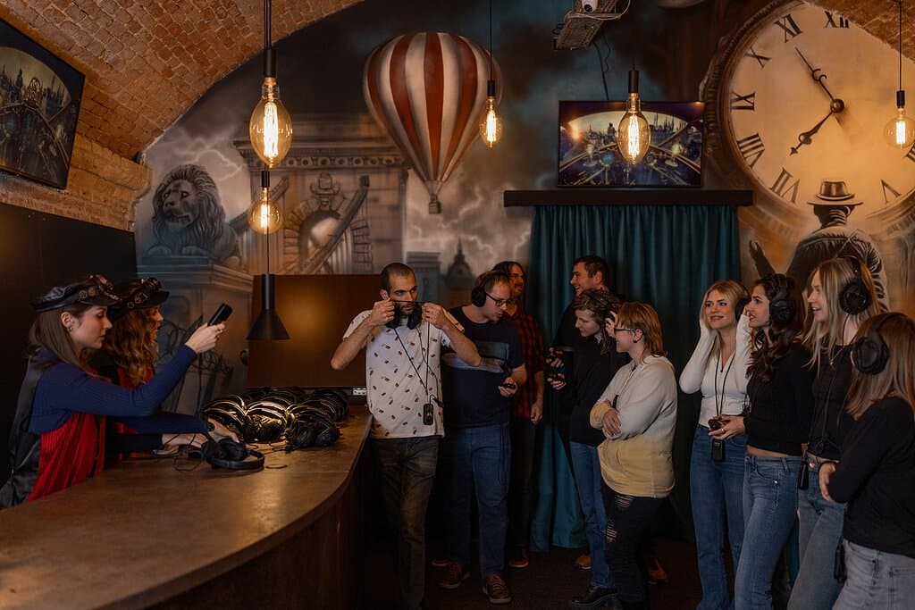 A Time Machine lobbyja, ahonnan idul az Időutazás Budapest múltjába.