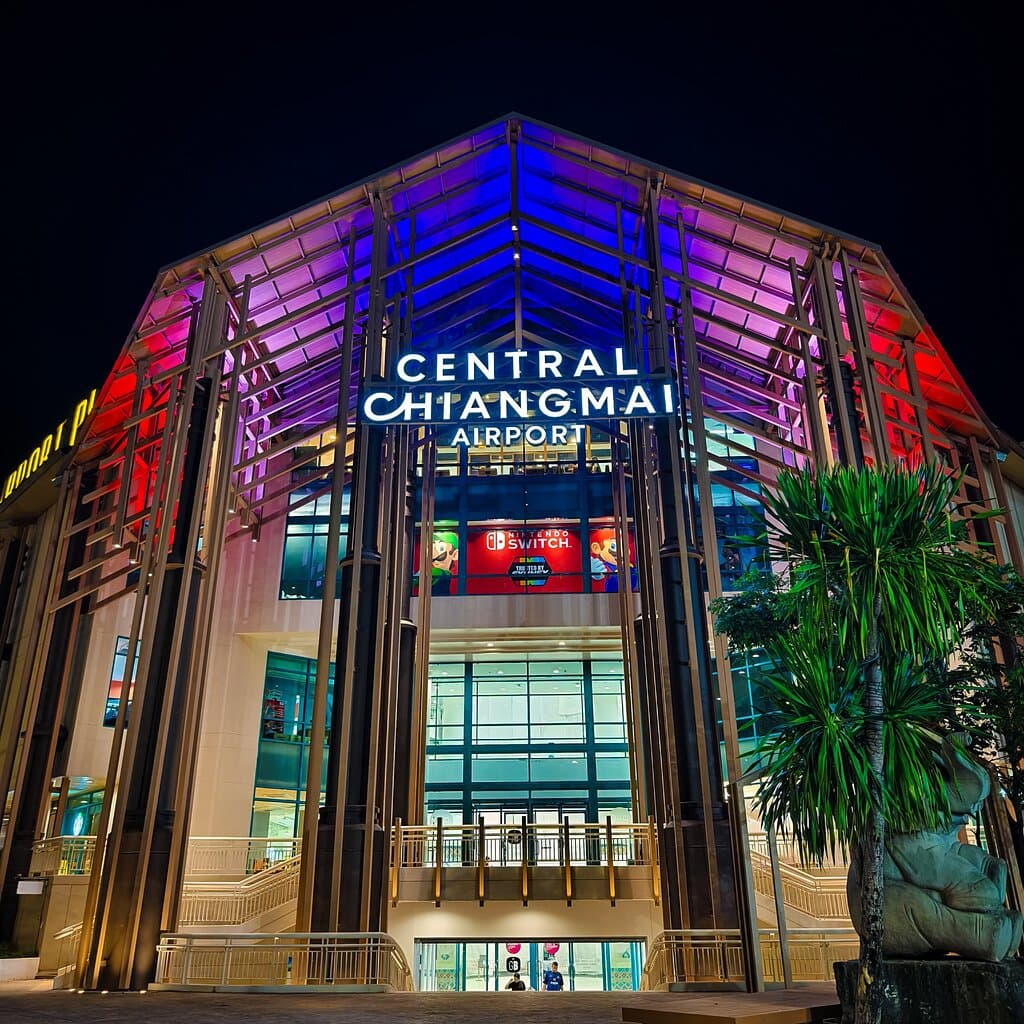 Central Chiangmai Airport at night