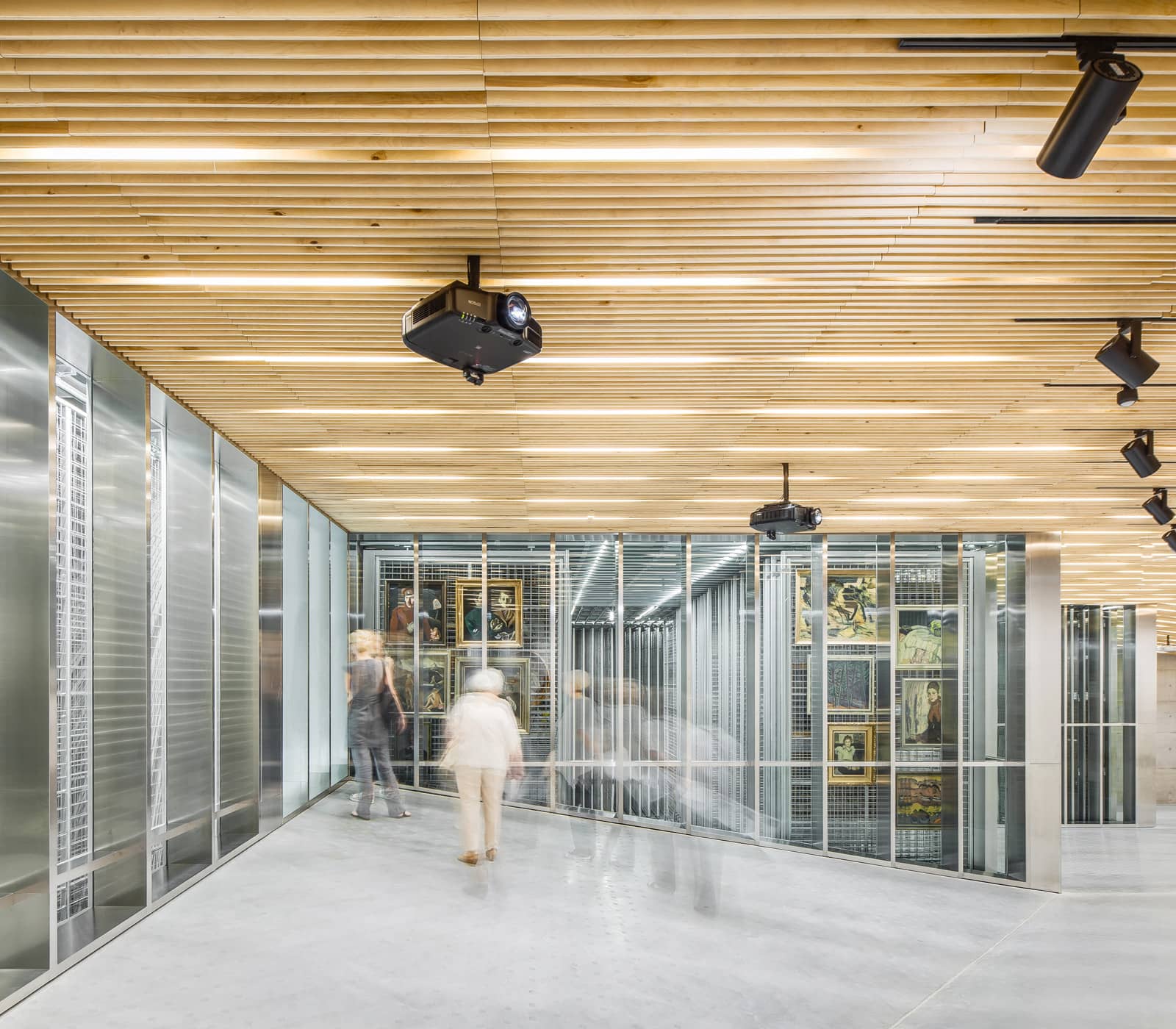 Glass-Walled Storage Area