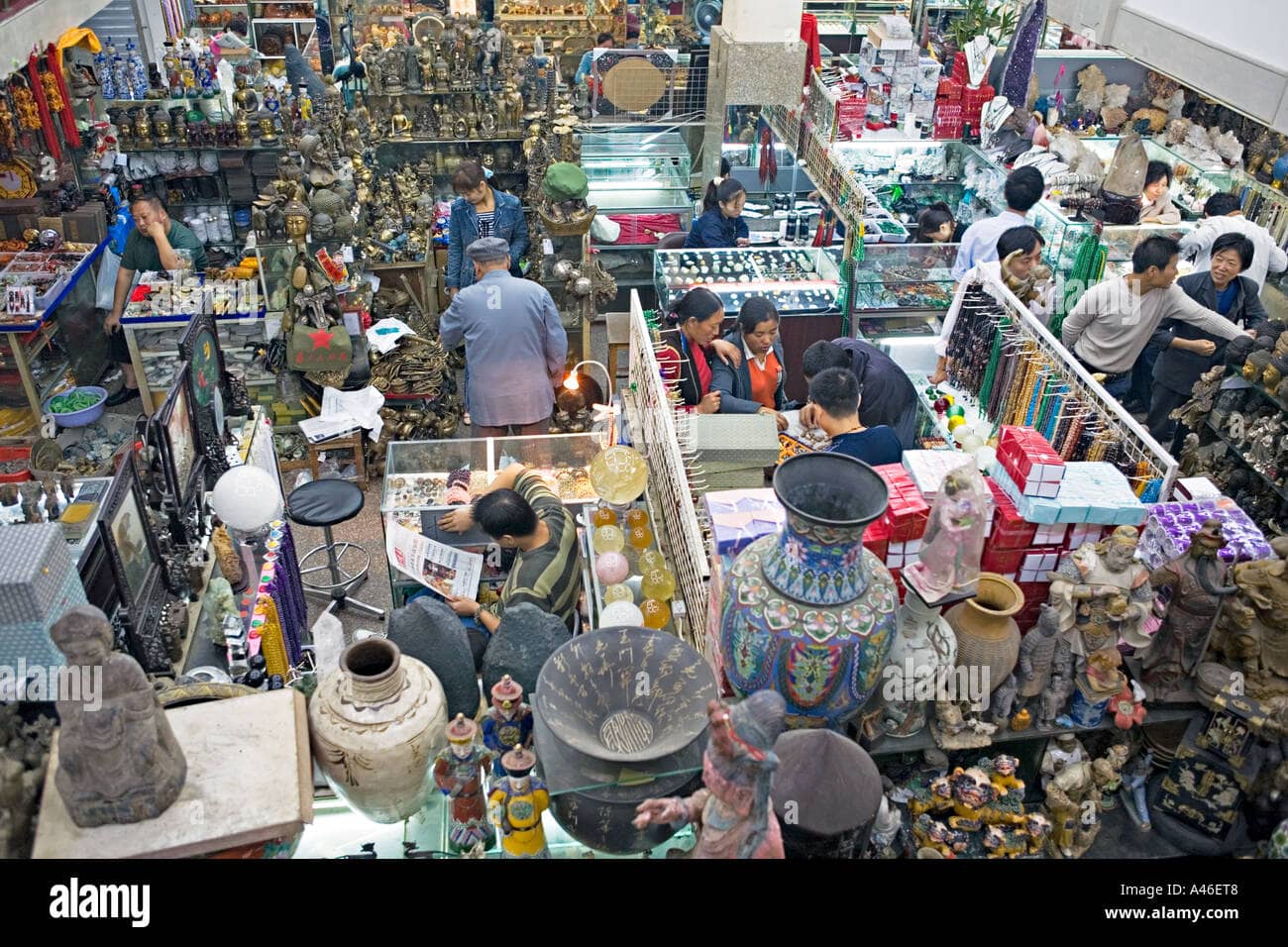 Bustling Market Stalls