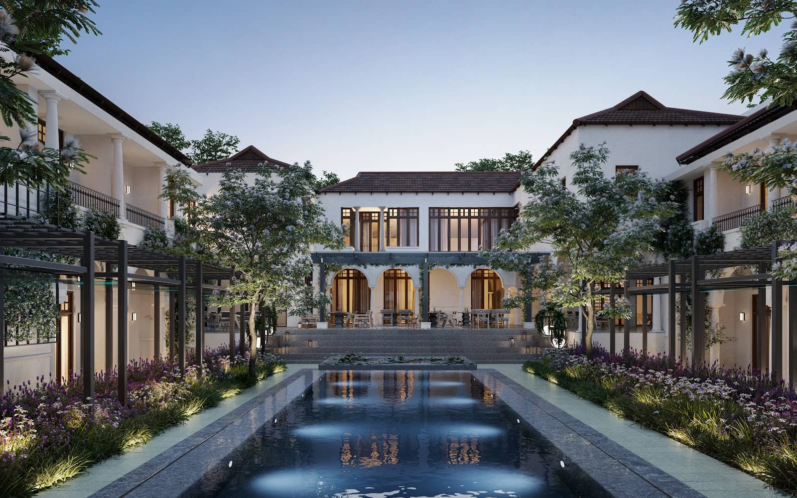 Tranquil Courtyard Ambiance