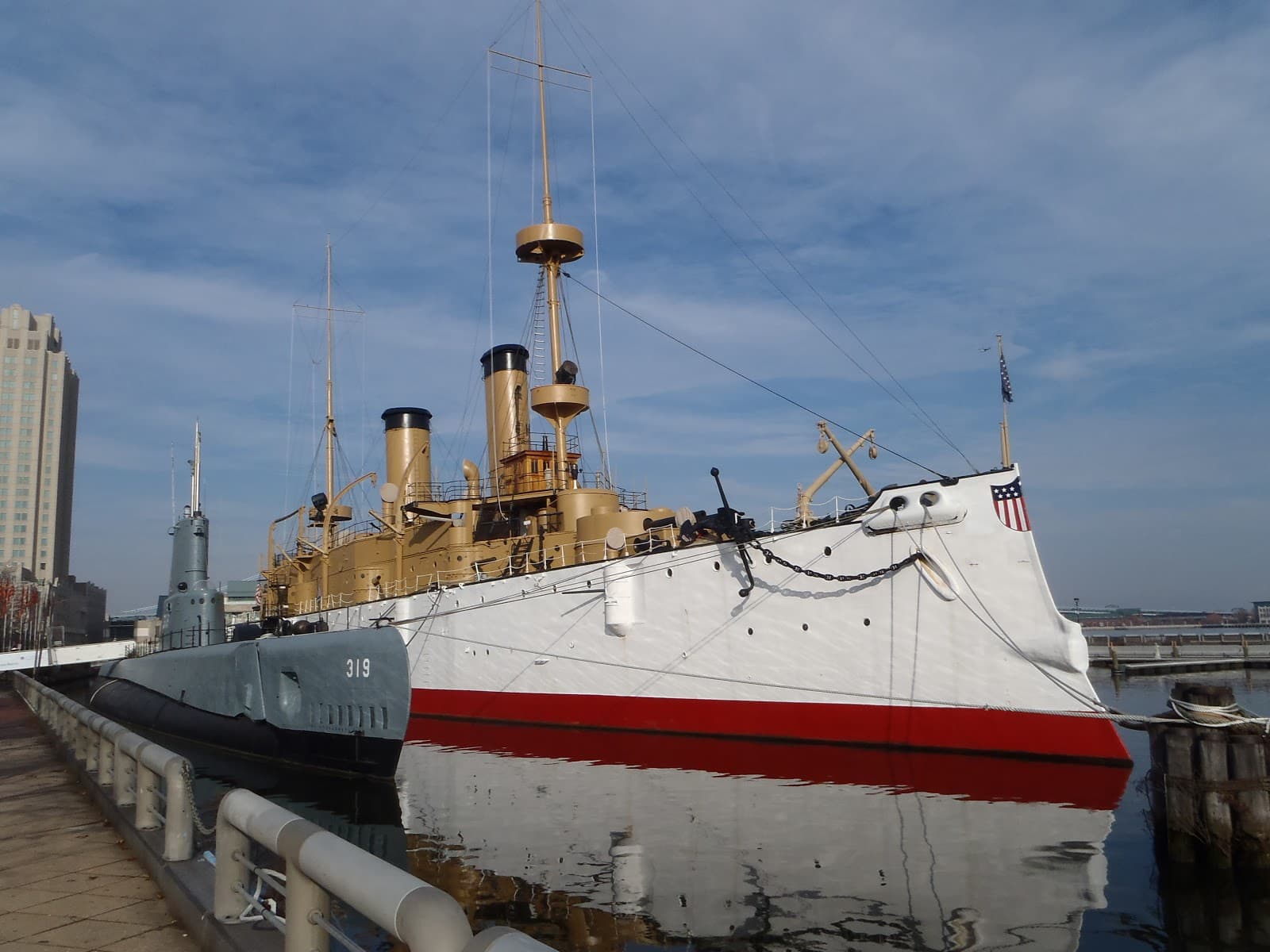 USS Olympia & Submarine Becuna - Image 1