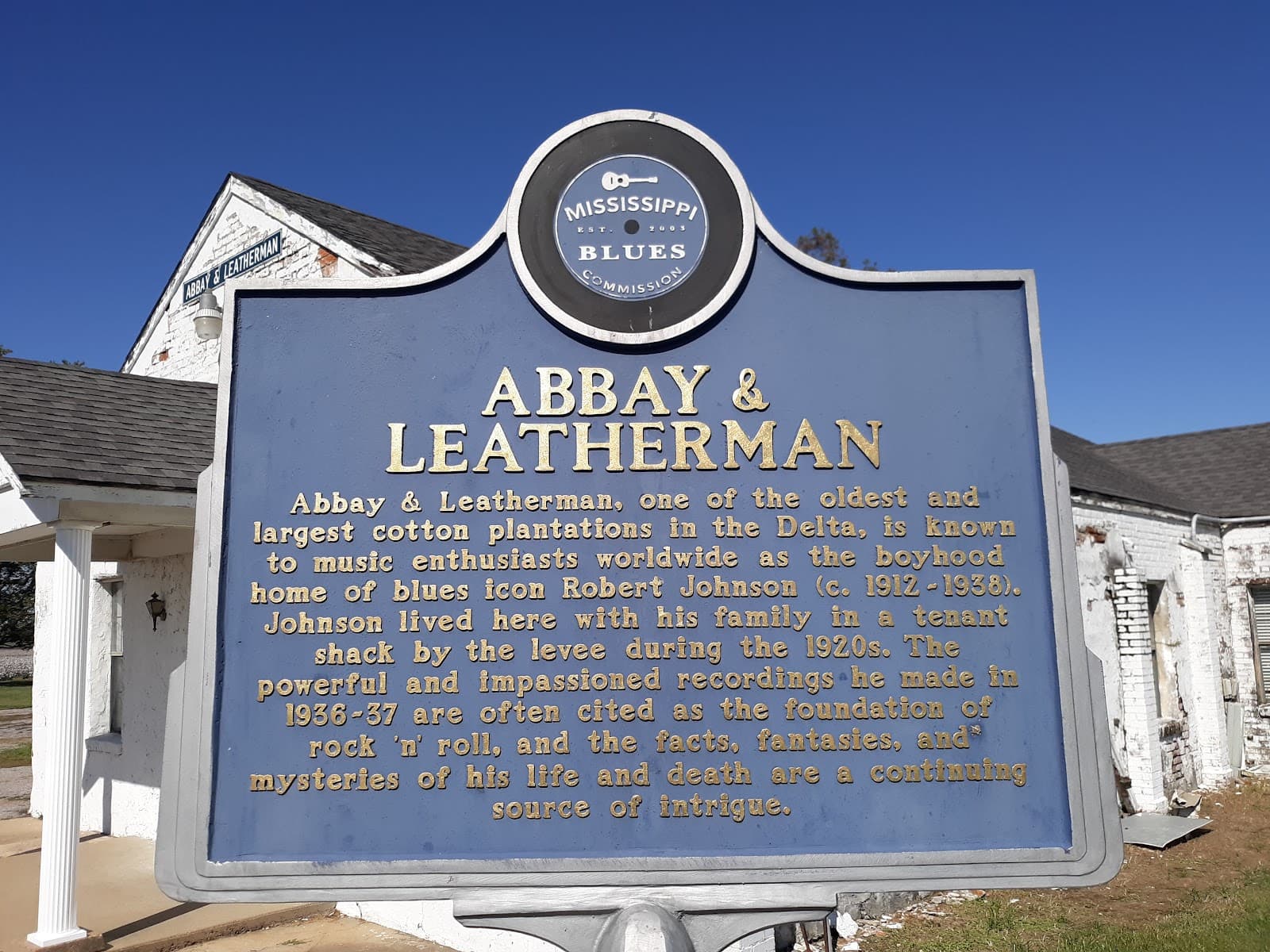 Abbay and Leatherman Plantation Blues Trail Marker - Image 1