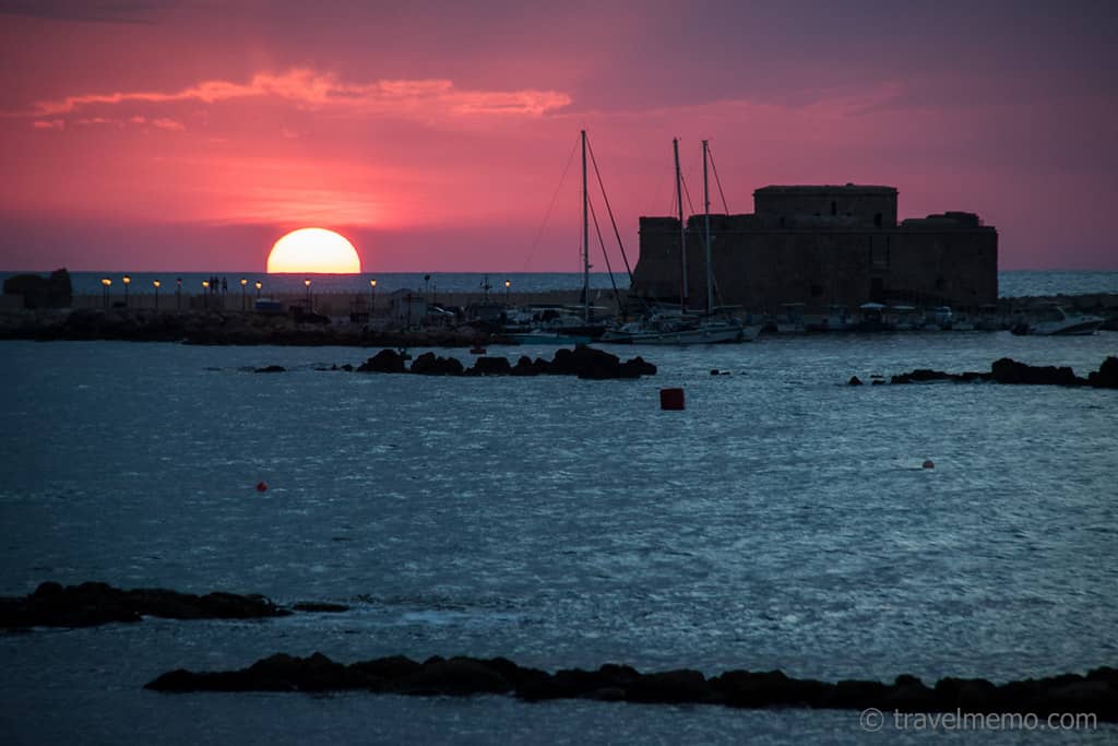 Sunset near Paphos Castle