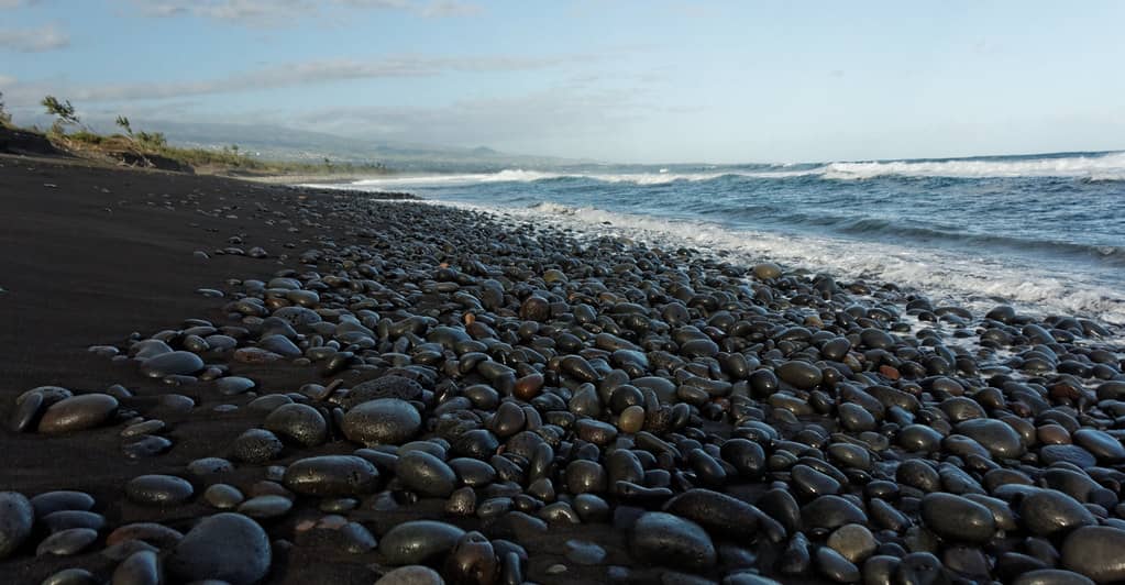 Pebble and Black Sand Shore