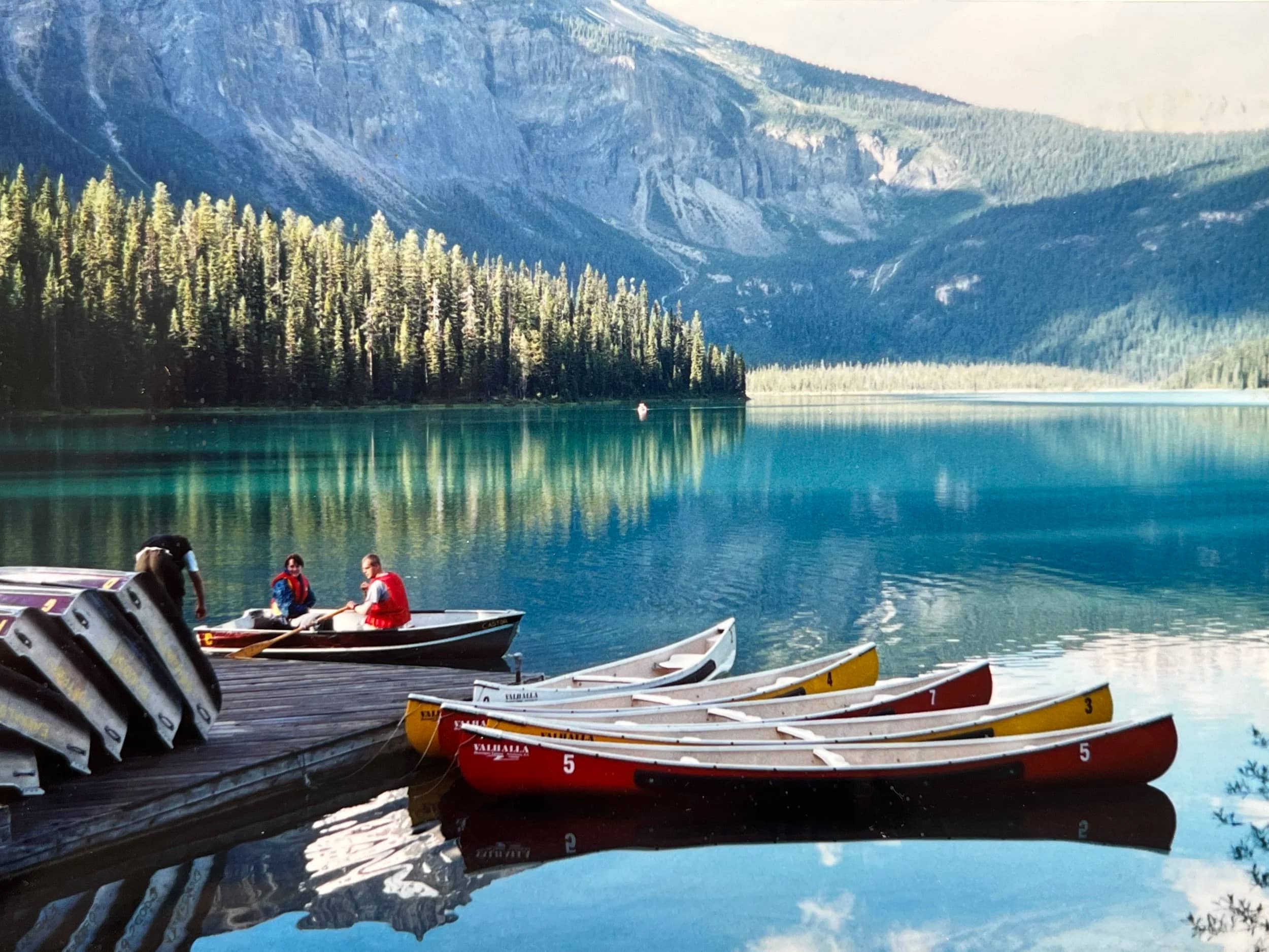Canoeing on Emerald Lake