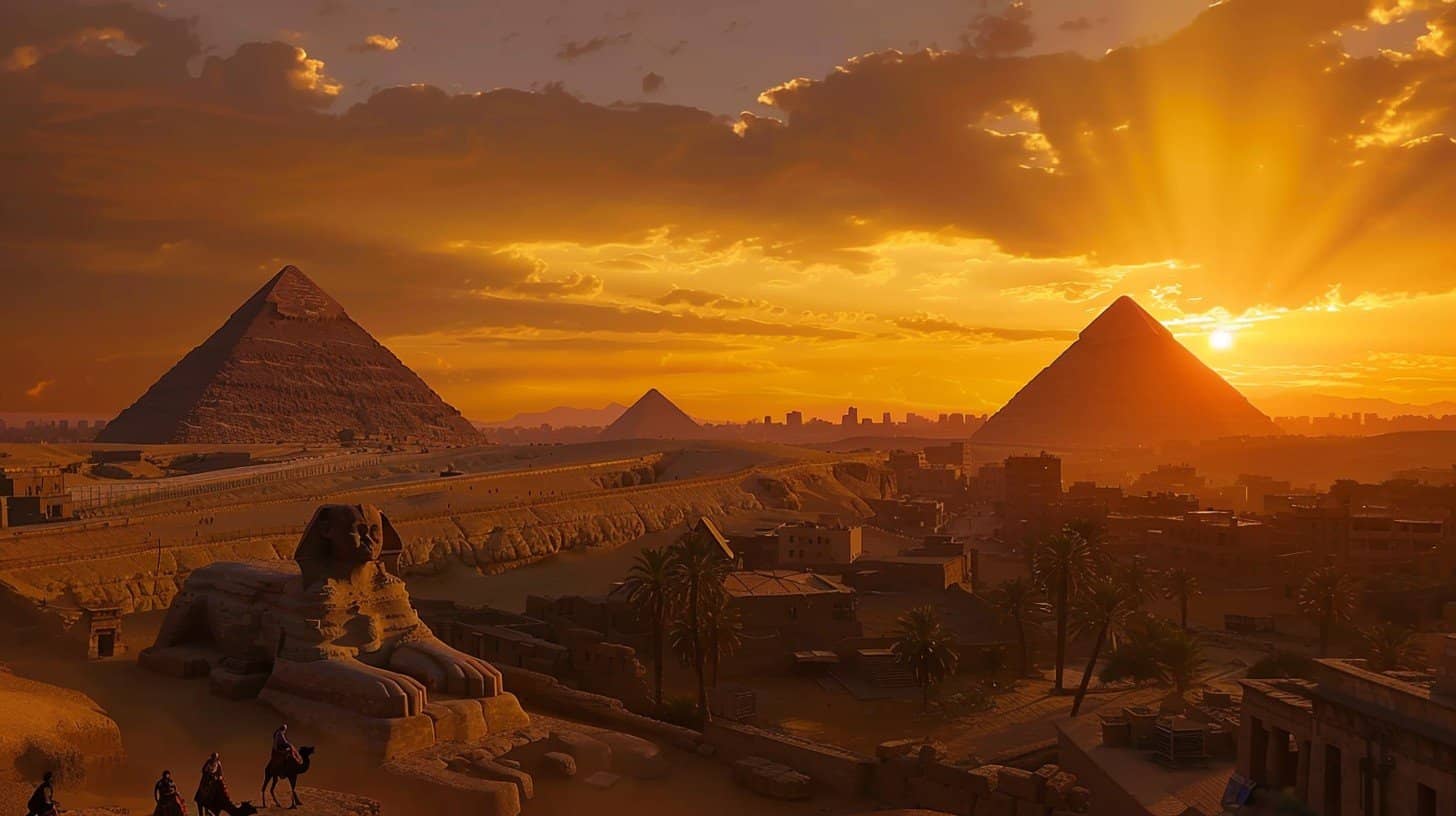 Sunset Over the Pyramids