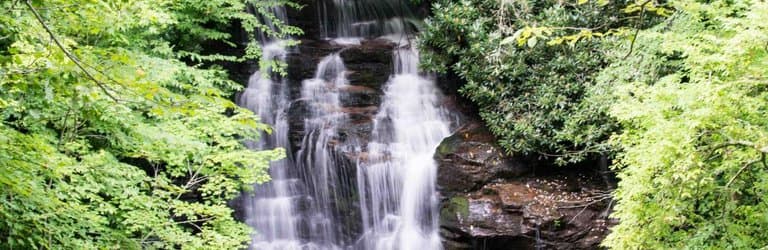 Soco Falls from trail halfway down