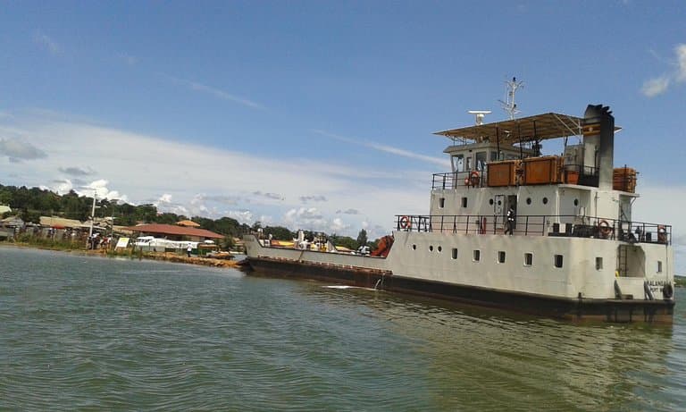 The Larger Ferry getting ready to fill up with people and cars
