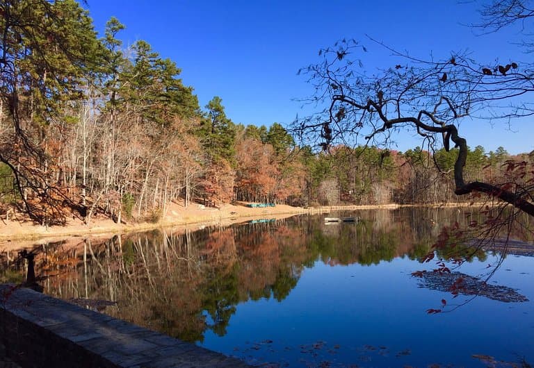 Lake and paddleboats. You can fish there.